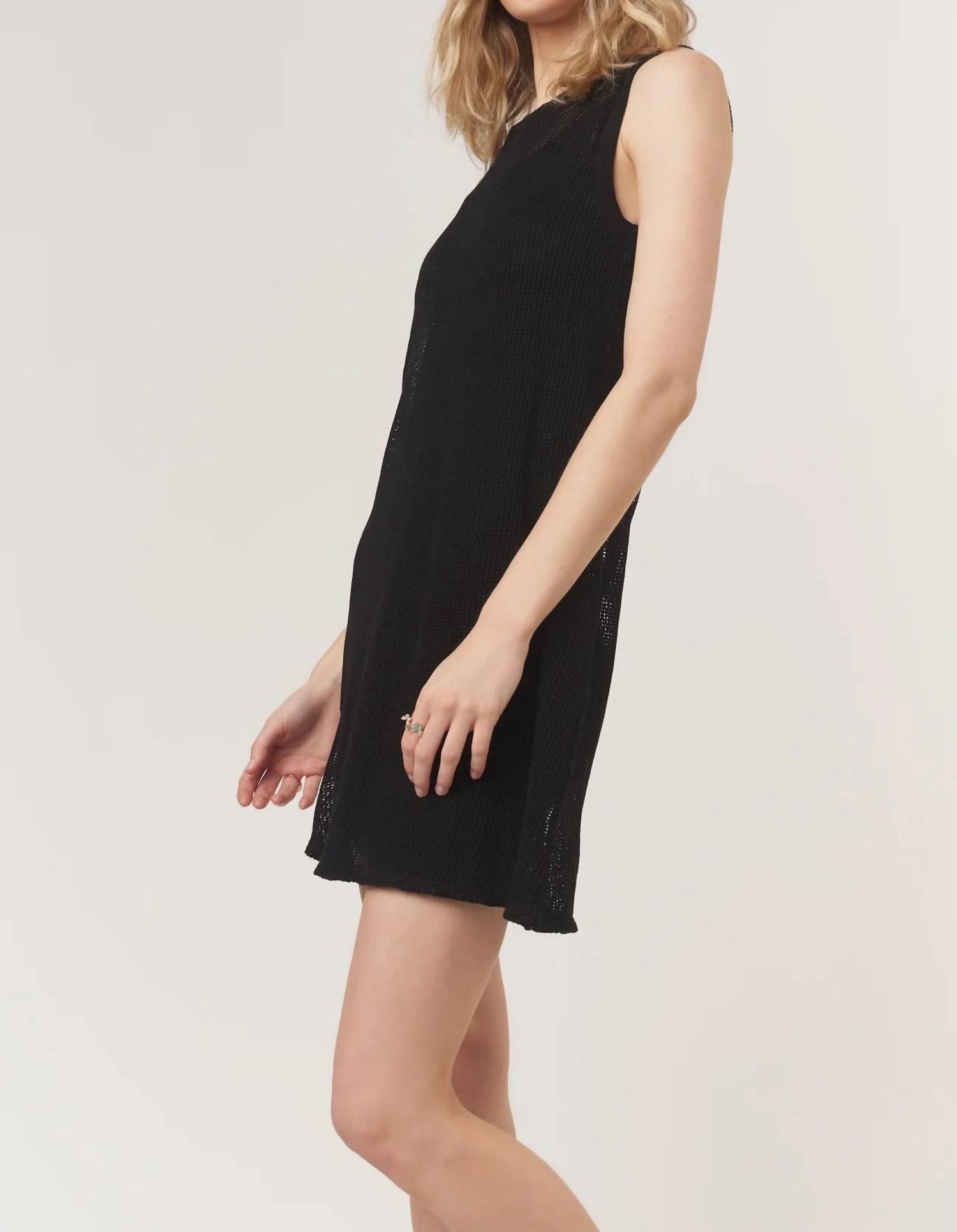 PROJECT SOCIAL T Tera Mesh Tank Shift Dress in black - women's dress - detail view