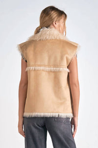 Elan - Long Faux Fur Vest Jacket