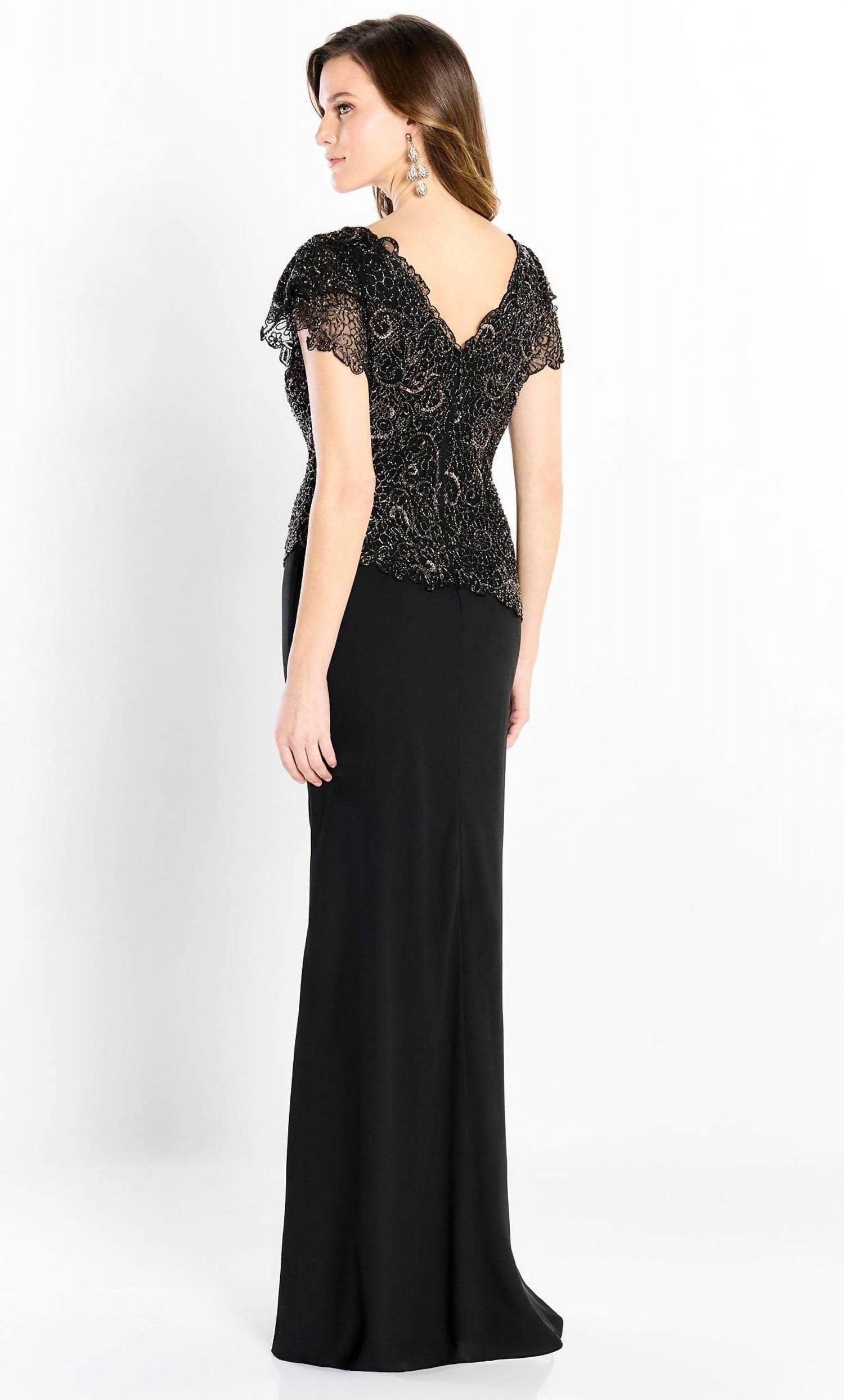 Montage By Mon Cheri - Formal Lace-Chiffon Full Dress