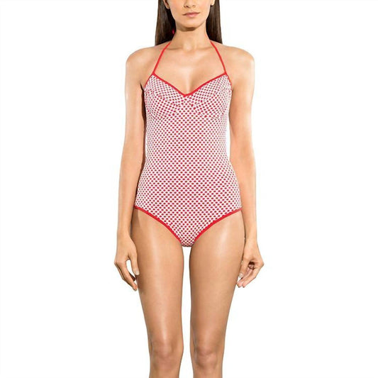 Shoshanna - Dot Jacquard Bra Halter One Piece