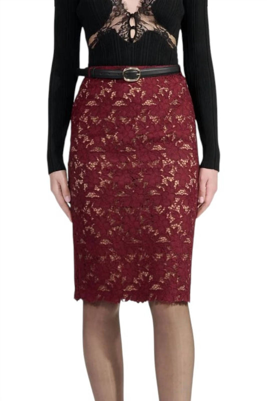 Self-Portrait - Guipure Lace Midi Skirt