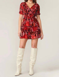 Adelyn Rae - Khalia Burnout Tiered Dress