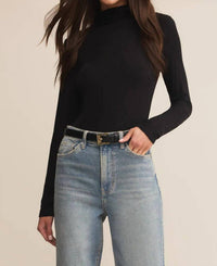 Z Supply Lira Second Skin Top in black - women's shirt - detail view