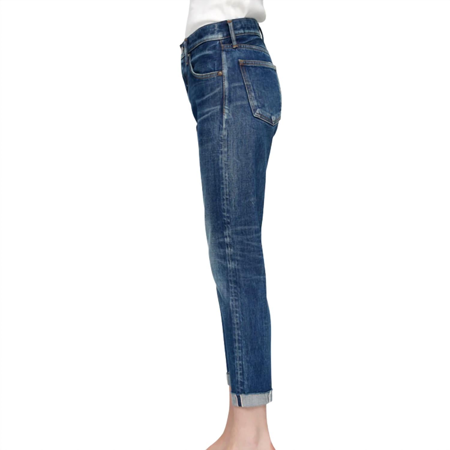 Moussy Wilbur Tapered Jean in blue - women's jeans - alternate view
