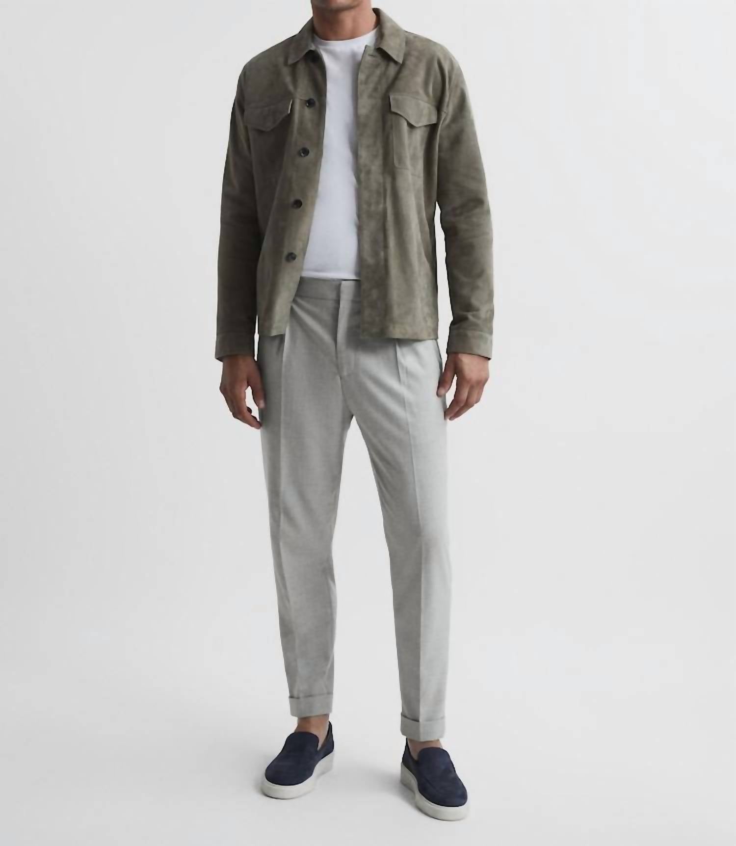 Reiss - Brighton Pleat Front Cuffed Trousers Slacks Pants