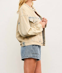 Mustard Seed - Banded Collar Denim Jacket