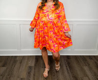 Mary Square - Paradise Is Calling 3/4 Sleeve Mini Dress