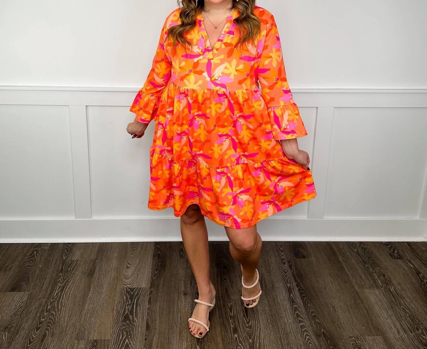 Mary Square - Paradise Is Calling 3/4 Sleeve Mini Dress