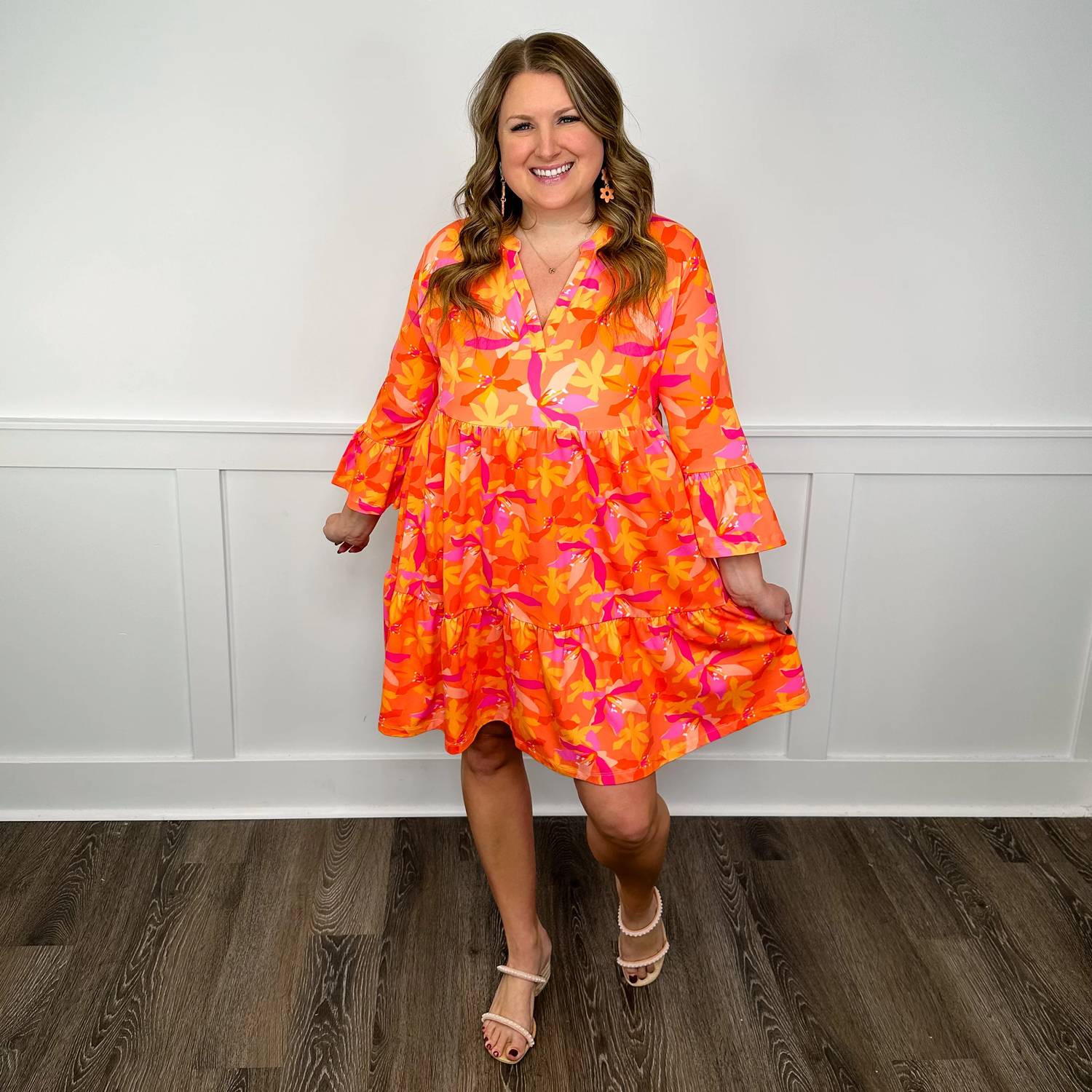 Mary Square - Paradise Is Calling 3/4 Sleeve Mini Dress
