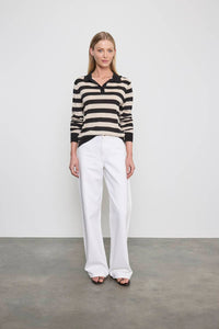 Enza Costa - STRIPE SILK KNIT POLO