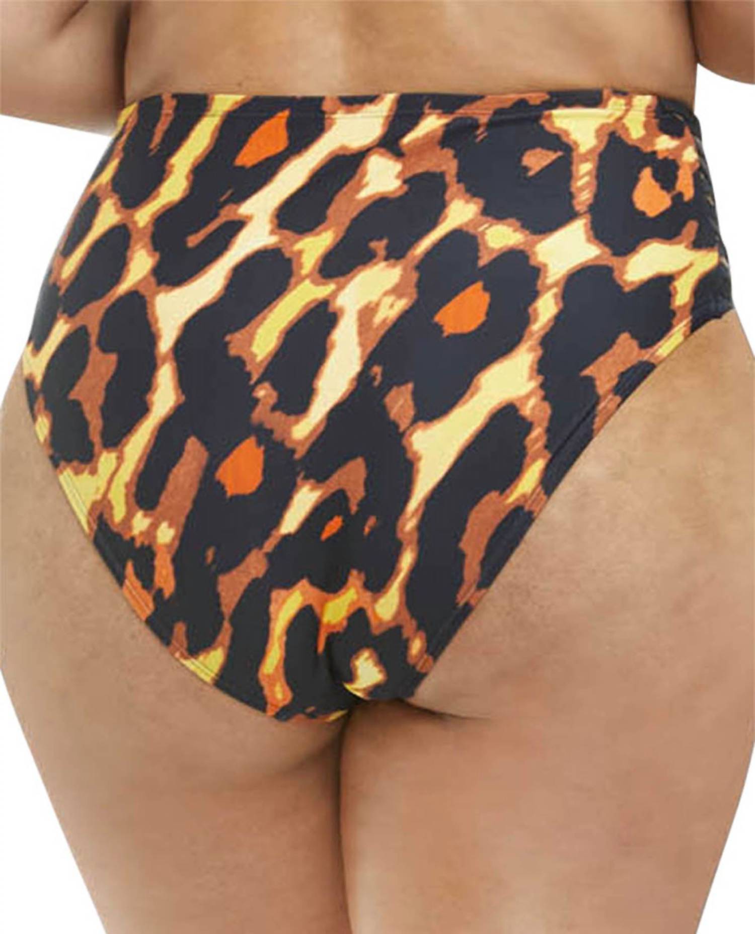 Fashion To Figure - Plus Catalina Leopard Lattice Side High Waist Bikini Bottom