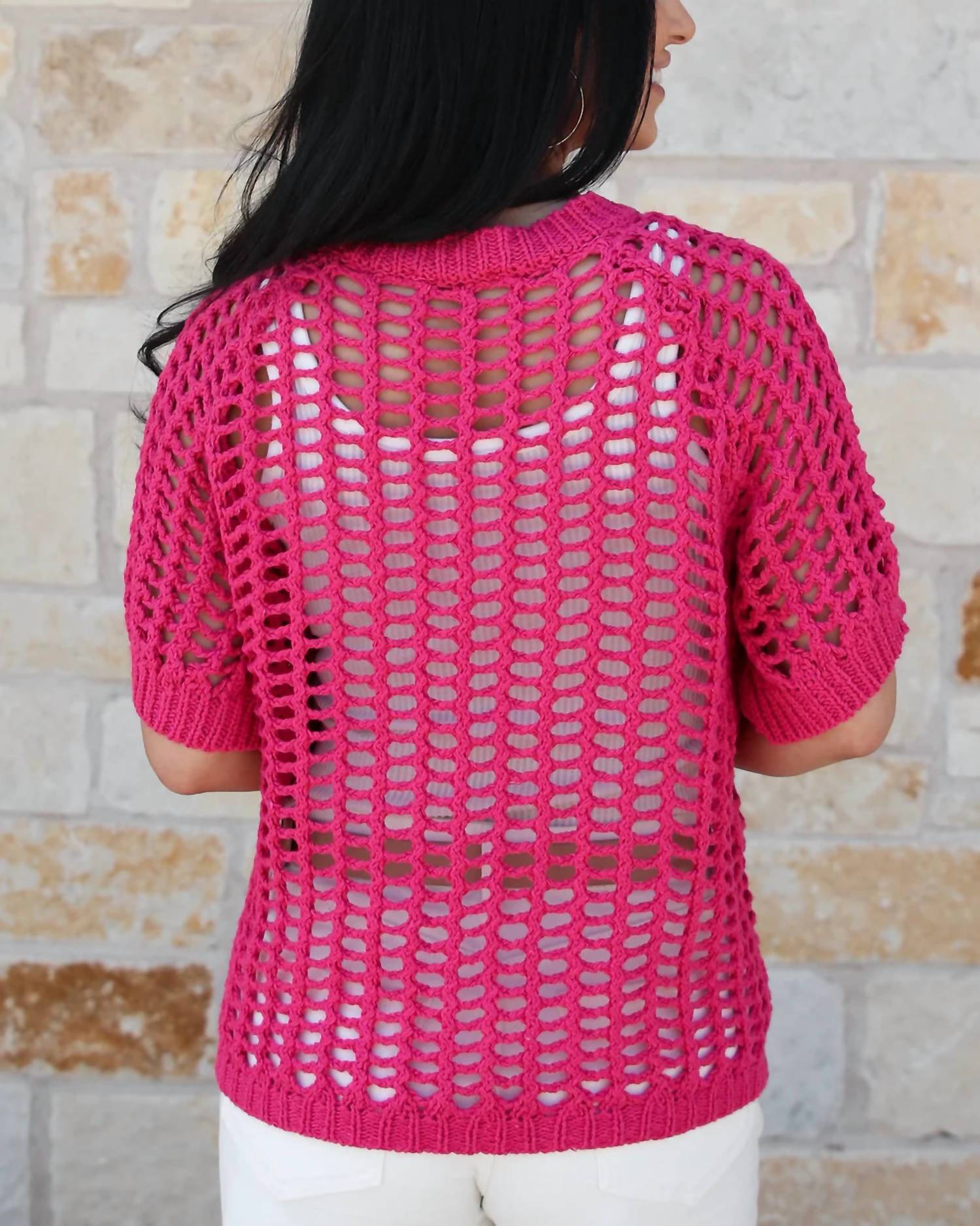 Grace And Lace - Open Knit Sweater Top