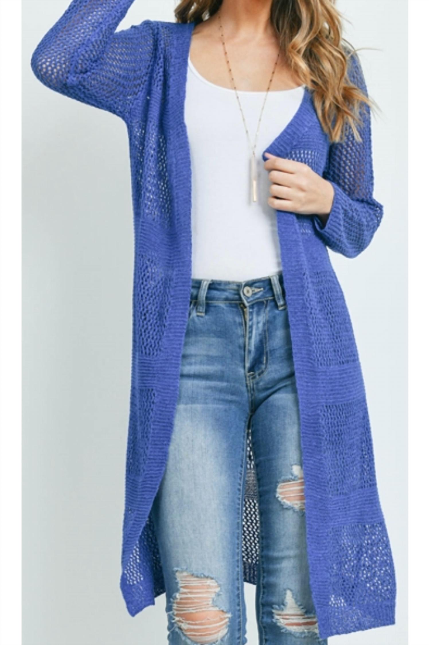 Miracle - Long Open Crocheted Cardigan