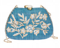 Rafe New York - Women's Floral Raffia Clutch