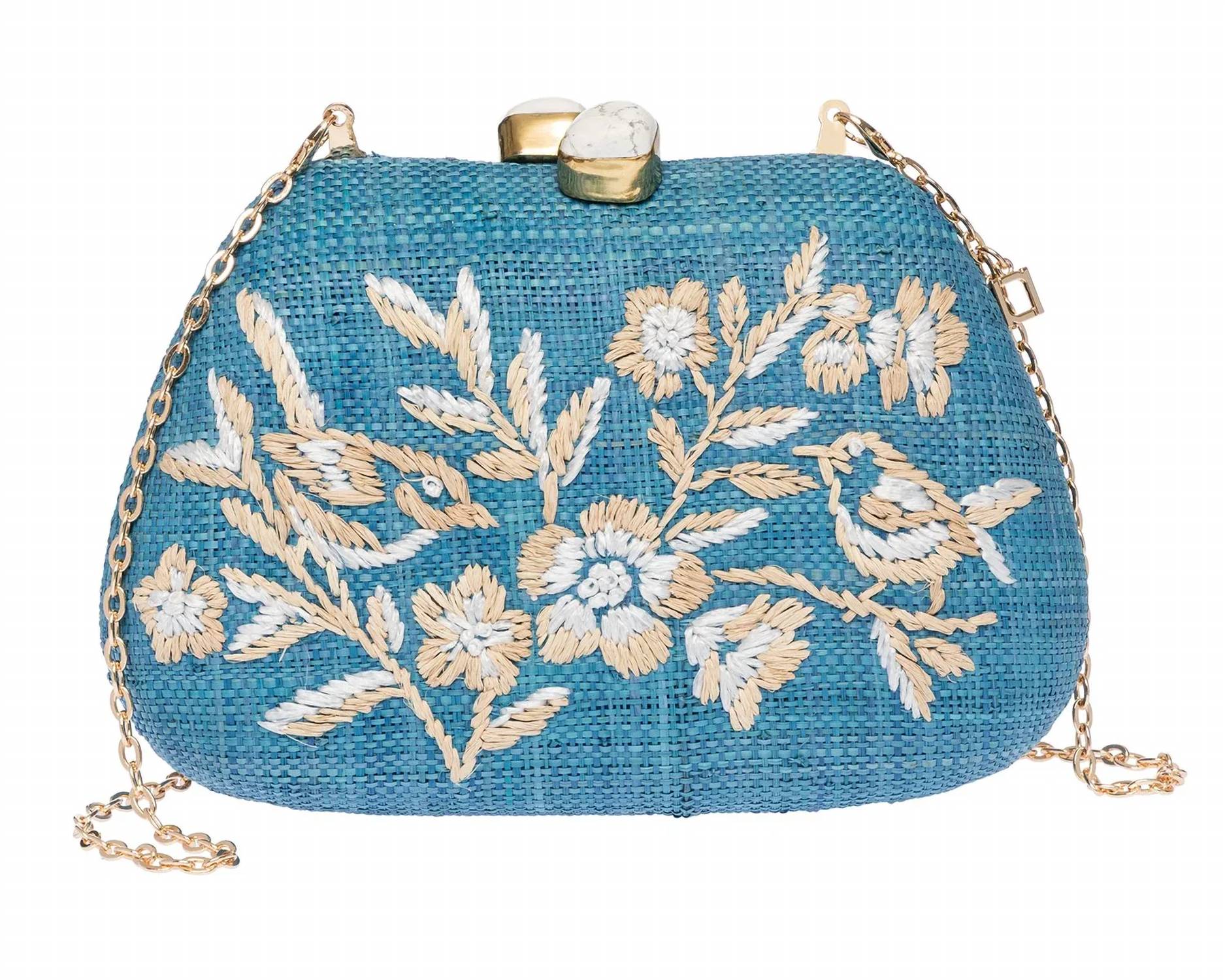 Rafe New York - Women's Floral Raffia Clutch