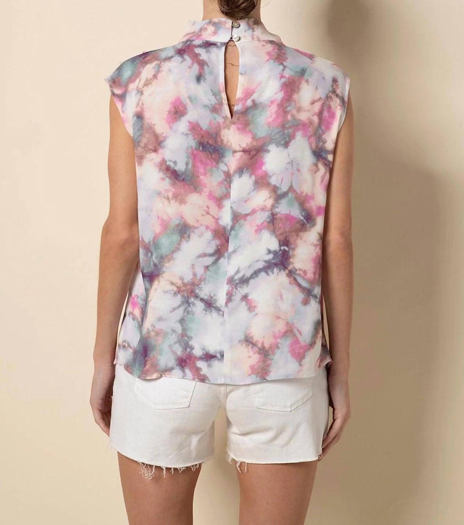 Tart By Taylor - Abstract Print Mock Neck Top