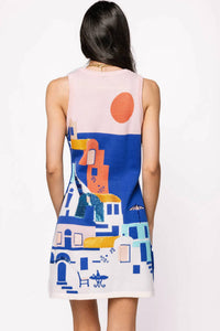 Queen Of Sparkles - Coastal House Scene Knit Tank Dress