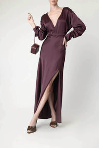 Lapointe - Satin V-neck Long Dress