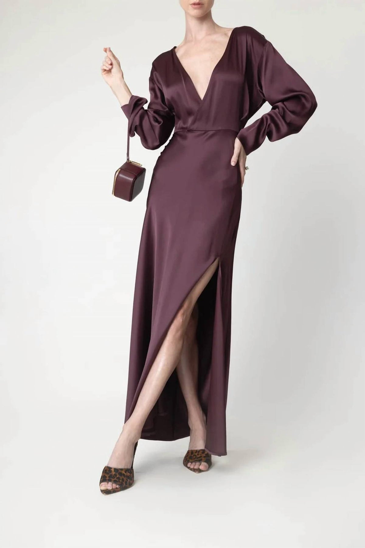 Lapointe - Satin V-neck Long Dress