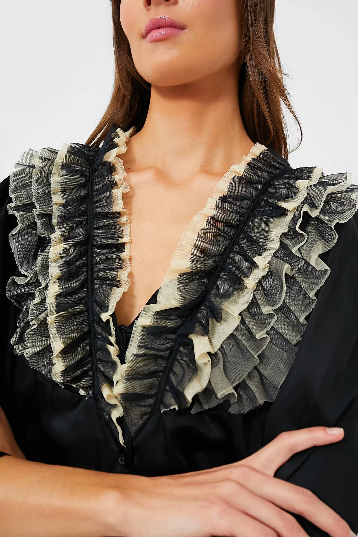 The Great. - The Ruffled Tuxedo Top