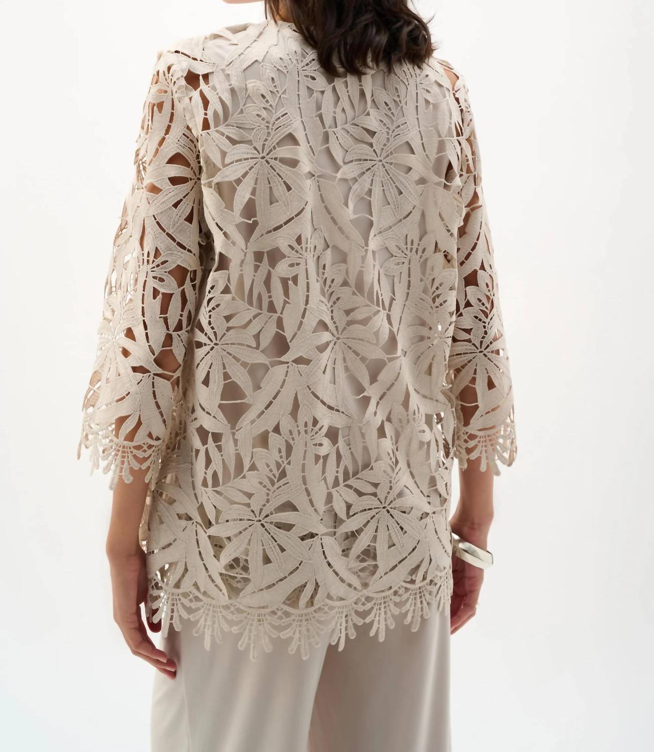 Joseph Ribkoff - Guipure Lace Open Front Cover-up Jacket
