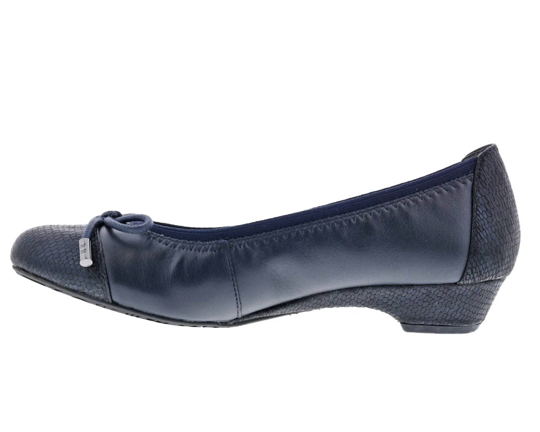 Ros Hommerson Women's Tasha Ballet Flats in navy - women's flats - detail view