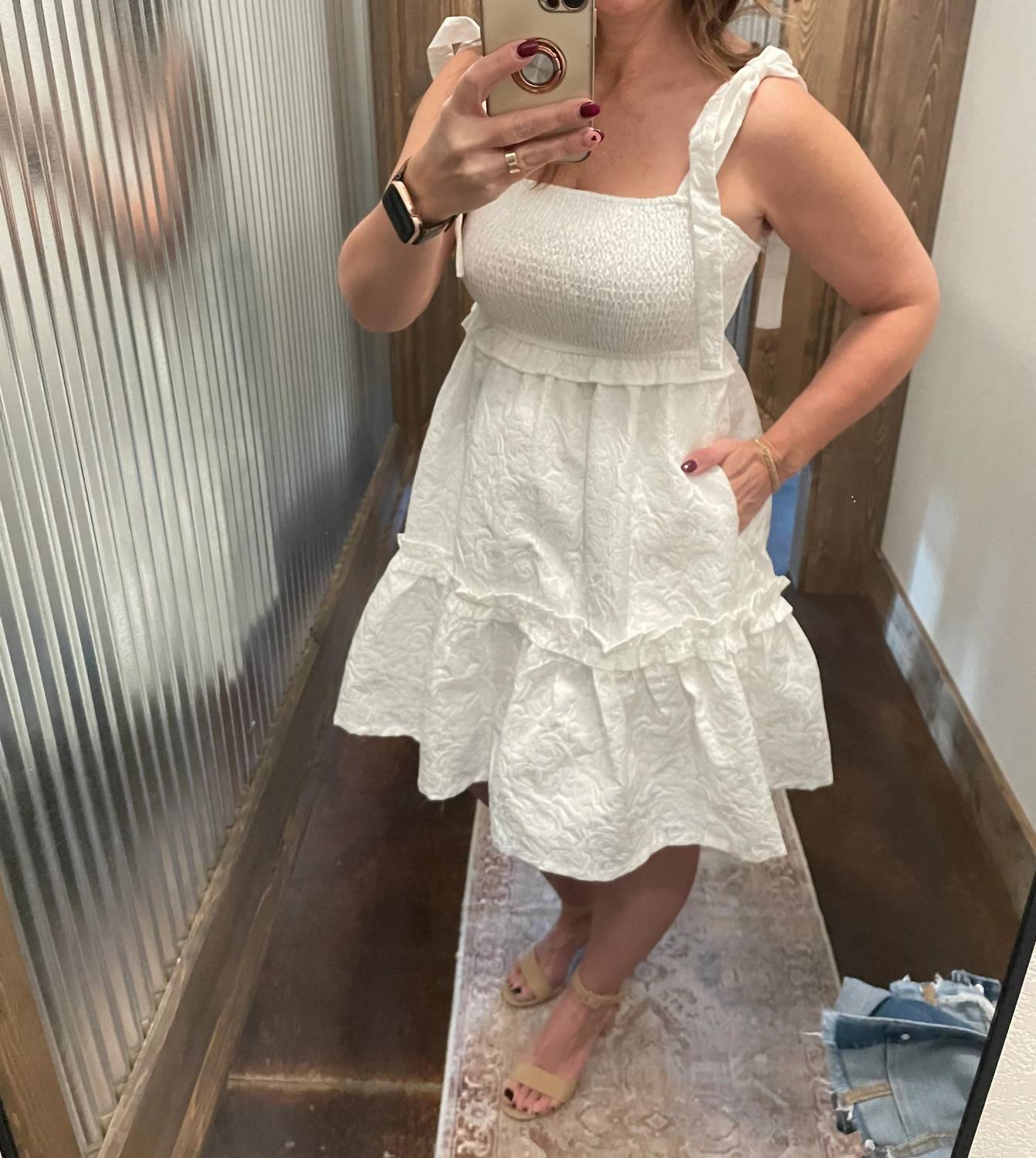 Listicle - Smocked Tie-strap Mini Dress