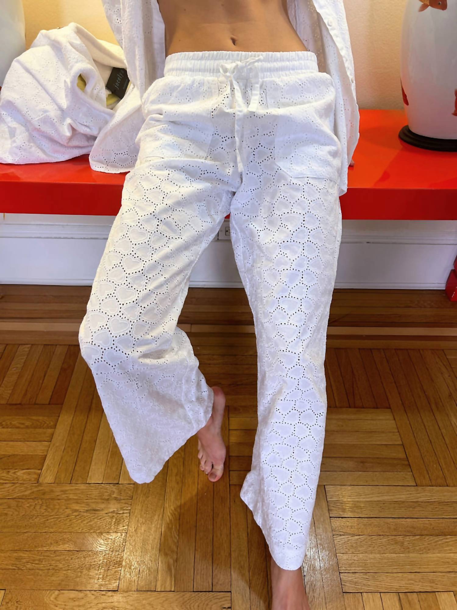 Jocelyn - Cotton Eyelet Pants