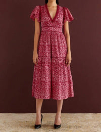 BANJANAN Naxos Dress in floral red - women's dress