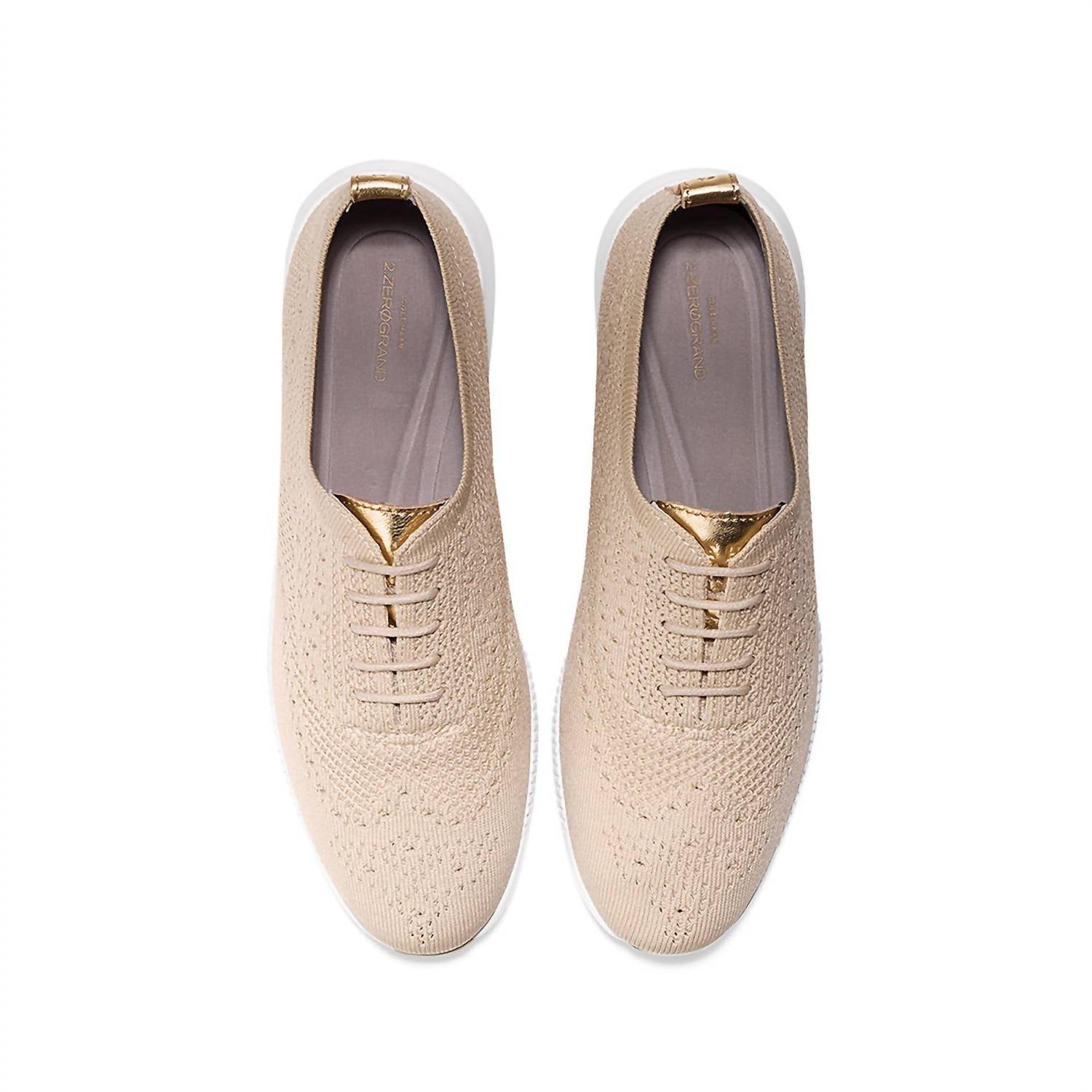 COLE HAAN Women's 2.zerogrand Stitchlite Shoe in rye knit white - women's sneaker - alternate view