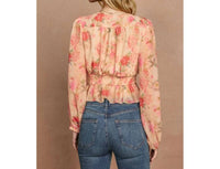 Dress Forum - Pastel Promise Plunging Raw Hem Blouse