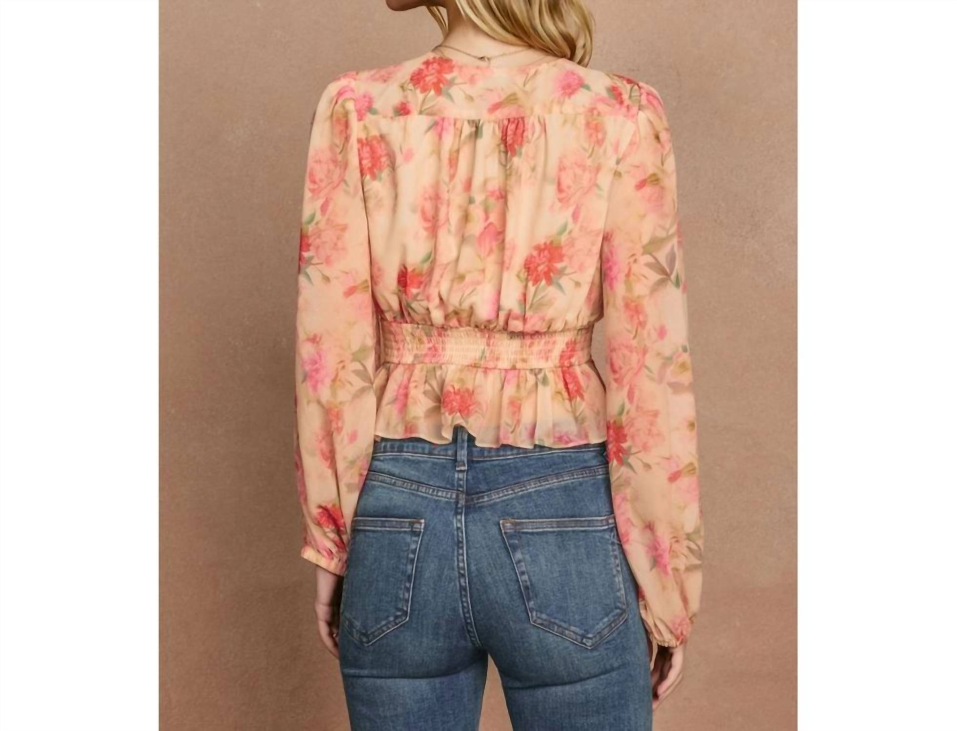 Dress Forum - Pastel Promise Plunging Raw Hem Blouse