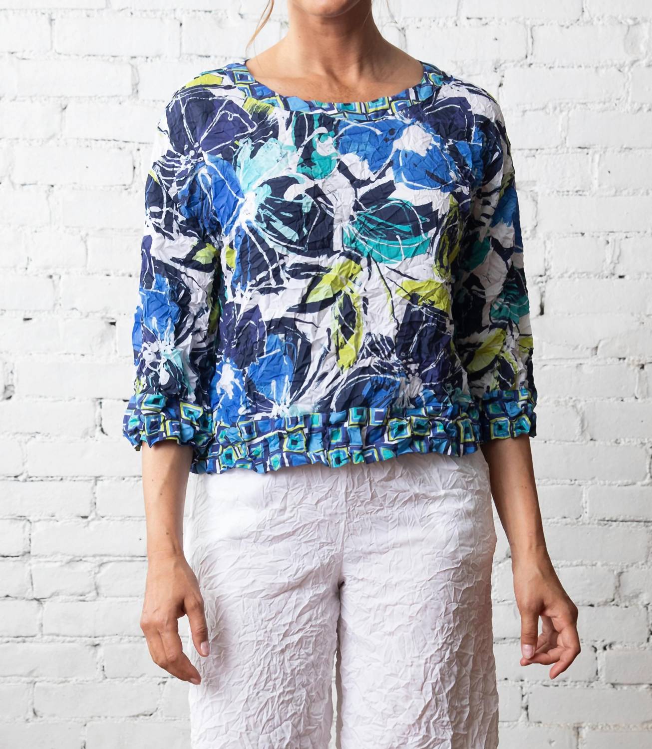 Olivia By Habitat - Crimped Crepe Floral Pullover
