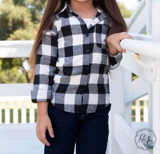 Girl's Plaid Flannel Top