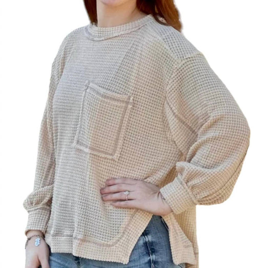 Easel - Morgan Waffle Knit Top