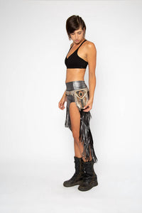 Omni - Metallic 3 Layered Fringe Skirt