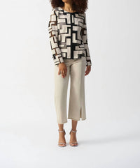 Joseph Ribkoff - Mesh And Leatherette Fitted Jacket