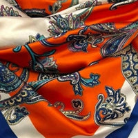 Tc Ranchwear - Scroll Print Wild Rag Western Southwestern Satin Scarf