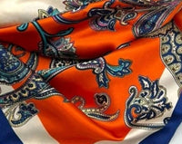 Tc Ranchwear - Scroll Print Wild Rag Western Southwestern Satin Scarf