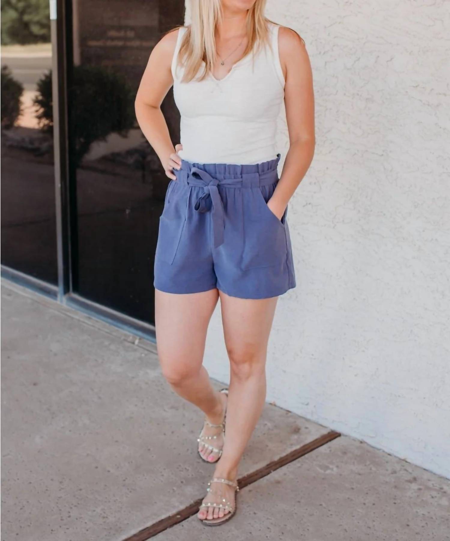 Gilli - Cinched Waist Paperbag Shorts