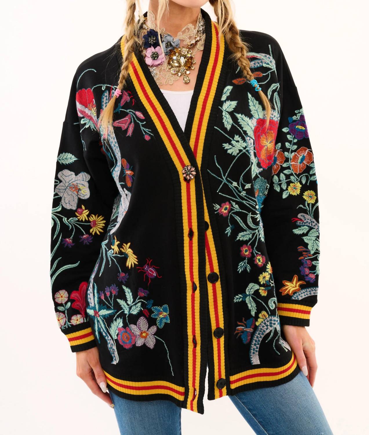 Aratta - Hermione French Terry Floral Cardigan