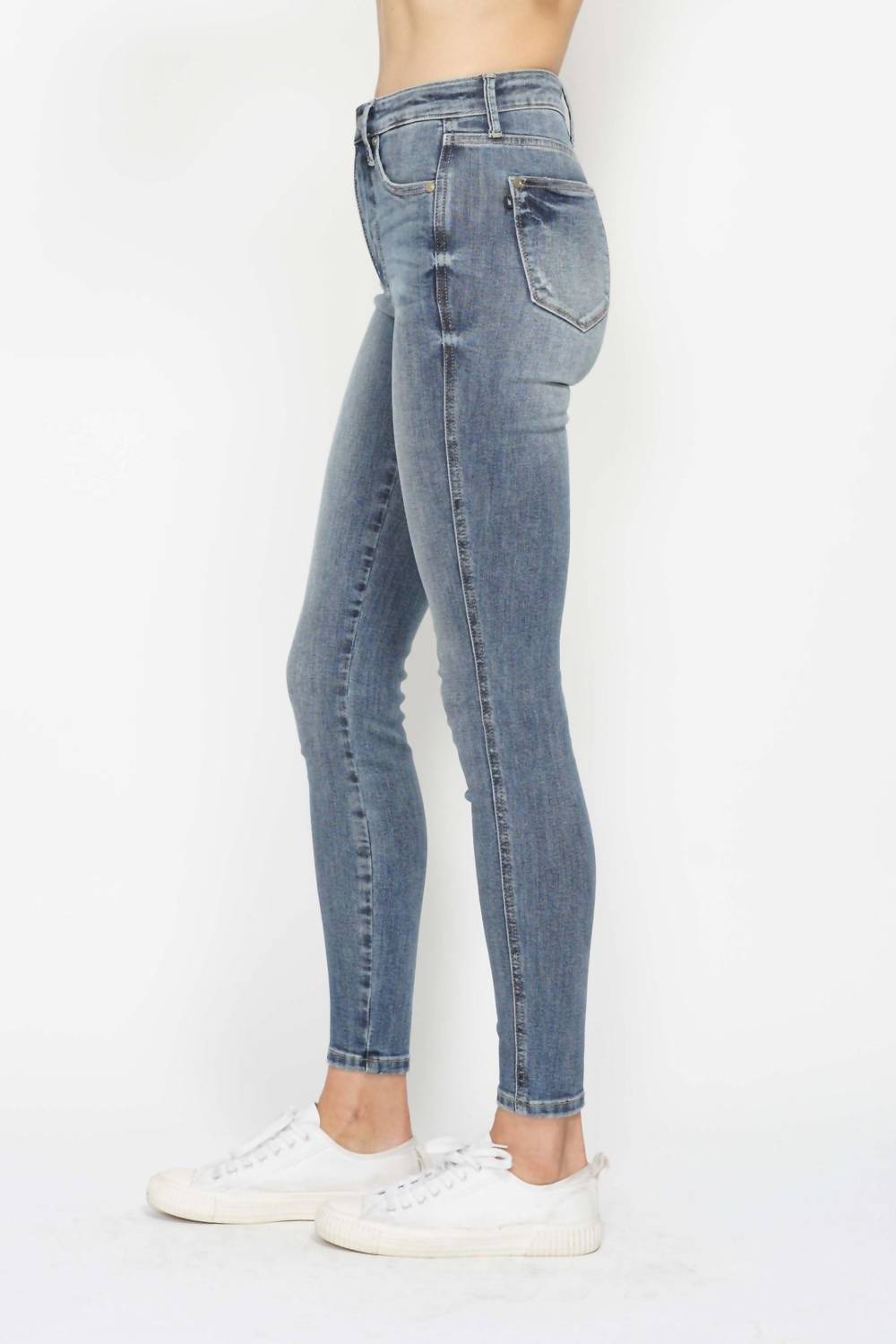Judy Blue - Tummy Control Contrast Wash Skinny Jeans