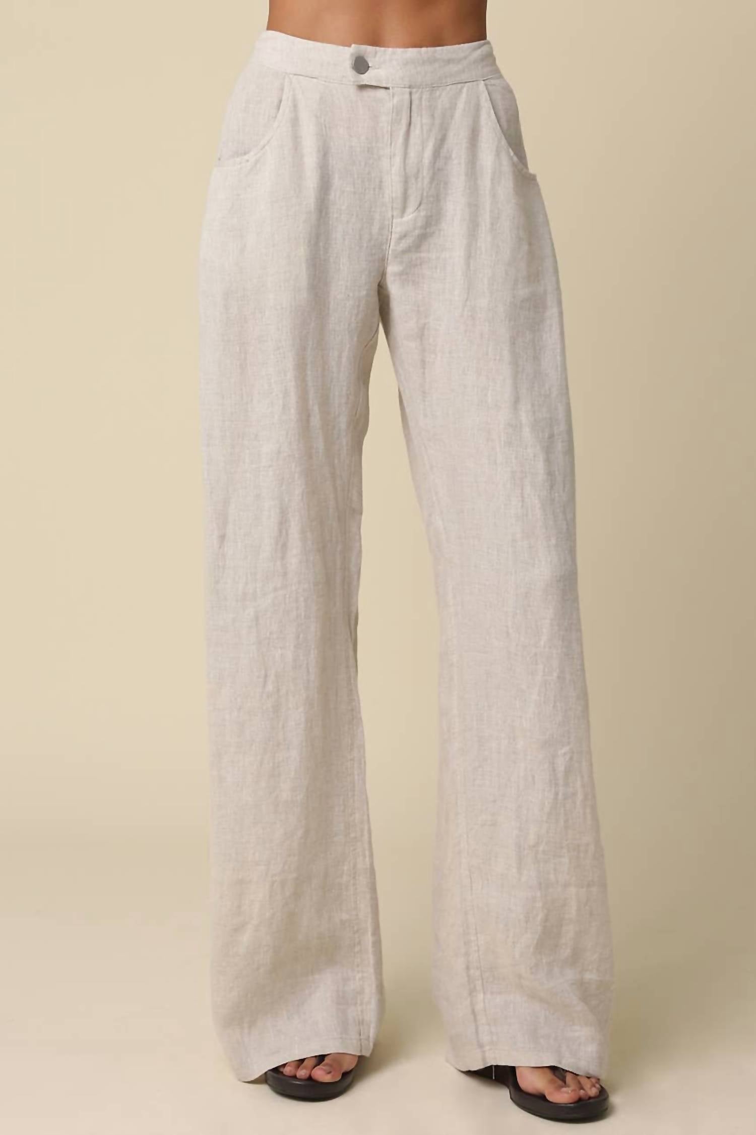 Olivaceous - Carina Taupe Linen Pant