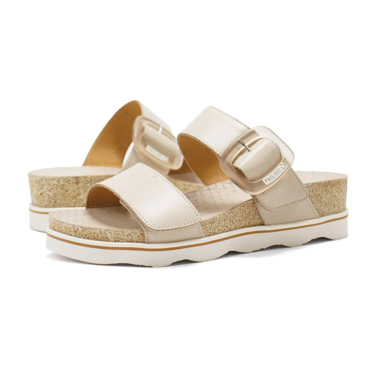 PIKOLINOS Women's Menorca Leather Wedge Sandals in marfil - women's sandal - view 6