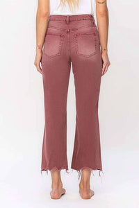 Vervet By Flying Monkey - High Rise Cropped Flare Distressed Jeans