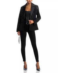 Aqua x Salvatore Rizza Crystal Blazer in black white - women's jacket - alternate view