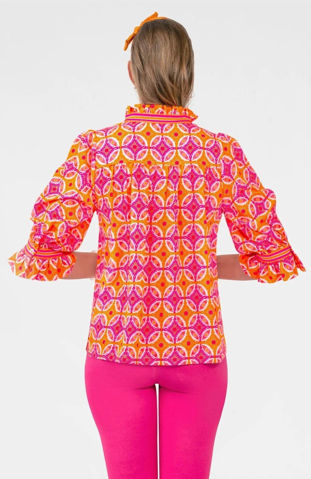 Gretchen Scott - Ruffle Neck Tunic Top
