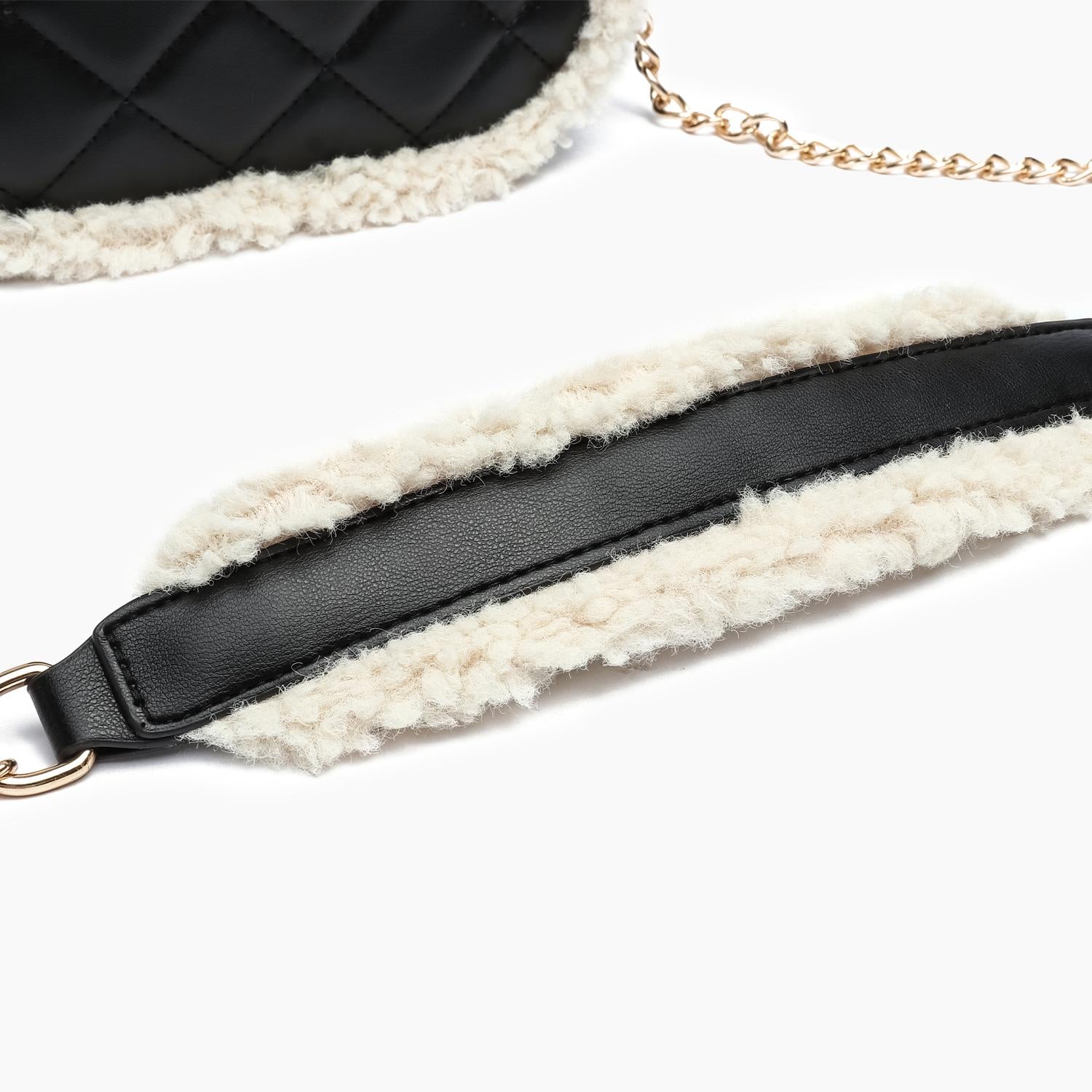 Like Dreams - Women's Holly Sherpa Vegan Leather Crossbody Bag