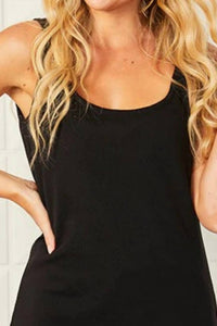 Angel Apparel Scoopneck Tank Top in black - women's tank top - detail view