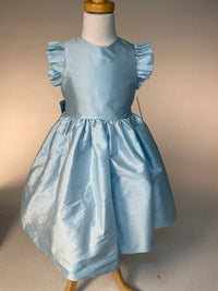 Susanne Lively - Girl's Faux Silk Dress With Flutter Sleeve